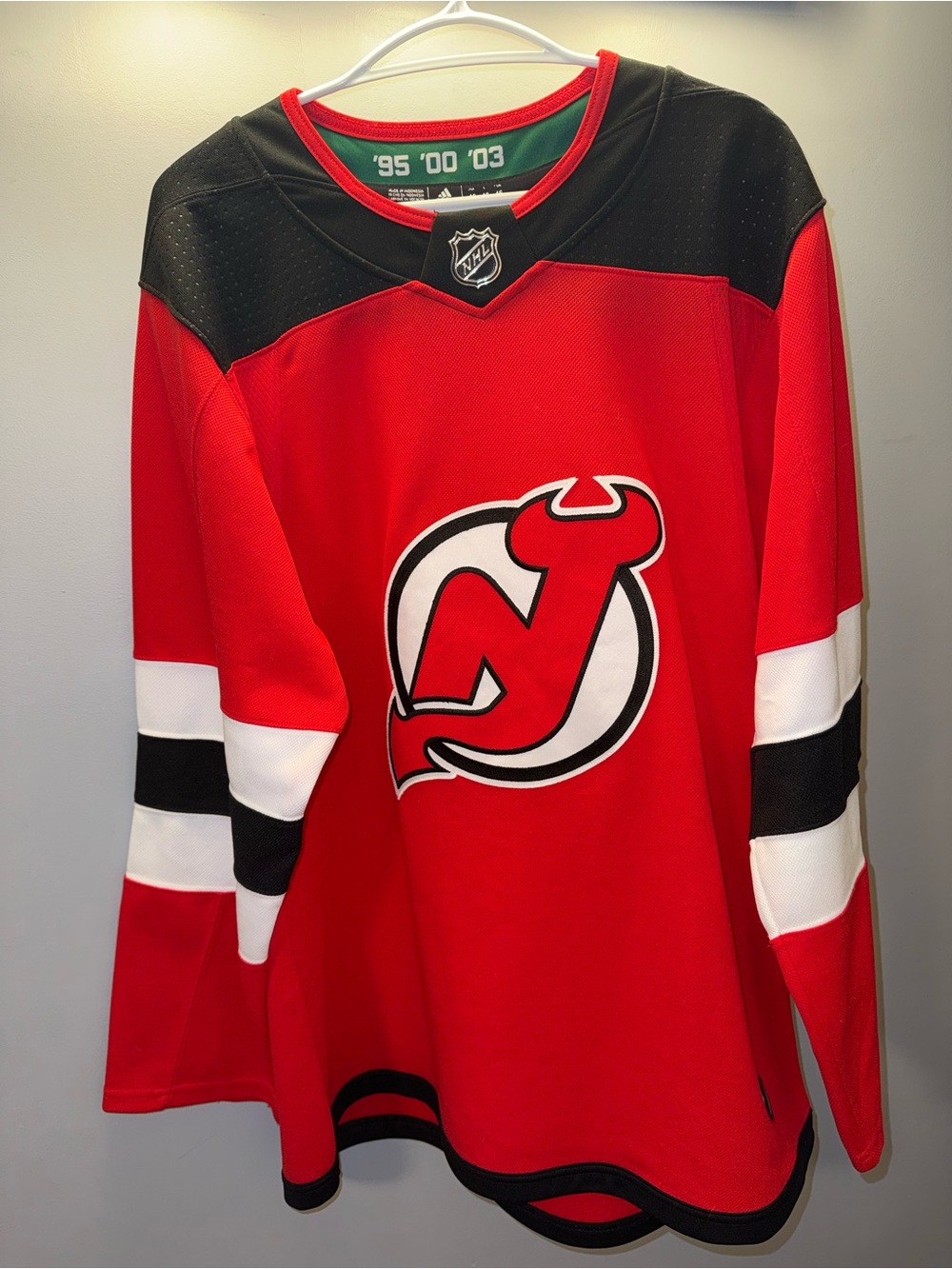 adidas Red Black White New Jersey Devils Hockey Jersey